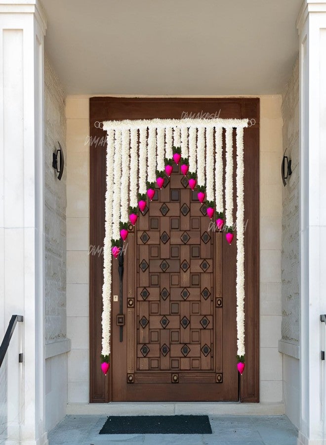 Virushka Gajra With Lotus Buds Thoranam For Entrance Door, Torans For Entrance Door, Banderwal For Home Door, 94 Cm,Fabric,Multicolor - Image 3